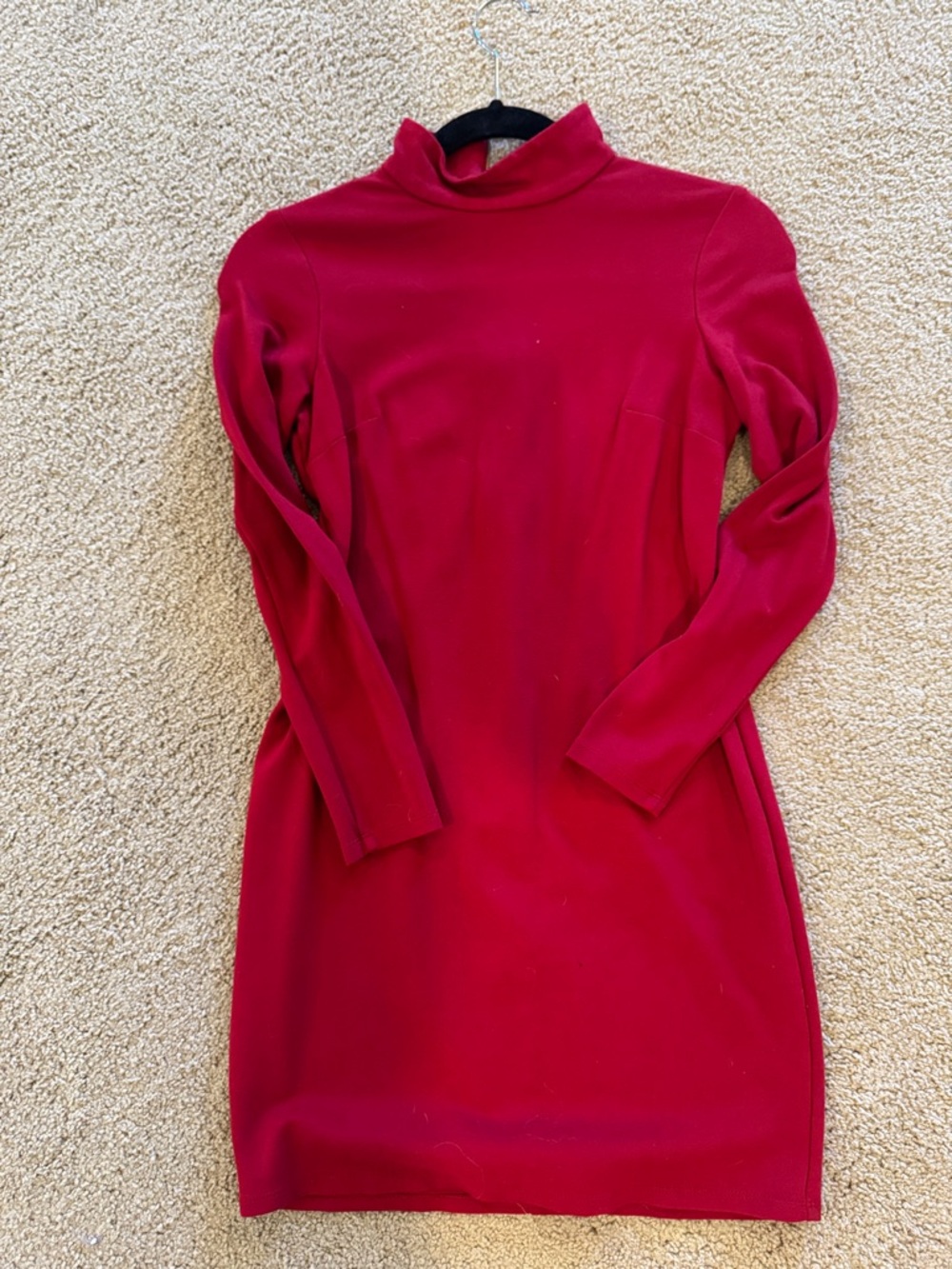 Bar III Red Long-Sleeve Turtleneck Dress